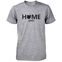 Home OH State Grey Men's T-Shirt US Ohio Hometown Cotton Shirt
