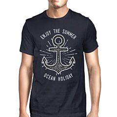 Enjoy The Summer Ocean Holiday Mens Navy Shirt