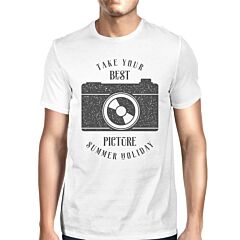 Take Your Best Picture Summer Holiday Mens White Shirt
