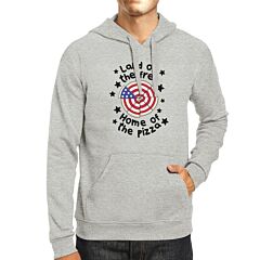 Home Of The Pizza Unisex Gray Funny Independence Day Hoodie Gifts