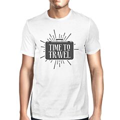 Time To Travel Mens White Shirt