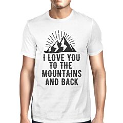 Mountain And Back Men's White Round Neck T-Shirt Gift For Grandpa