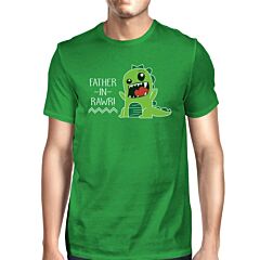 Father-In-Rawr Men's Green Short Sleeve Graphic Design Top For Dad