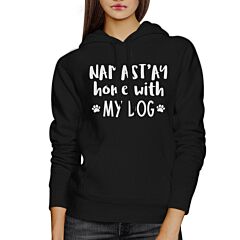 Namastay Home With My Dog Black Unisex Cute Hoodie For Yoga Moms