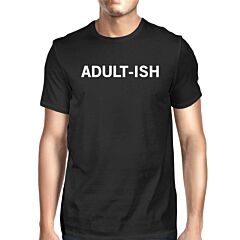 Adult-ish Men's Black Shirts Funny Graphic Printed Short Sleeve Tee