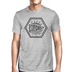 Stay Salty Mens Grey Short Sleeve Tee Round Neck Graphic T-Shirt