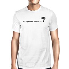 California Dreaming Mens White T-Shirt Lightweight Summer Shirt