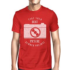 Take Your Best Picture Summer Holiday Mens Red Shirt