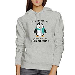 It's Penguin-Ing To Look A Lot Like Christmas Grey Hoodie