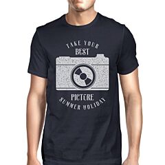 Take Your Best Picture Summer Holiday Mens Navy Shirt