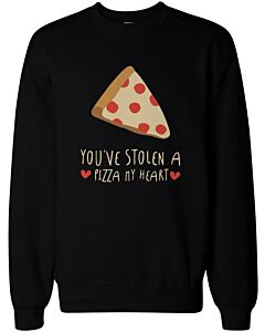 Cute Graphic Sweatshirts You've Stolen a Pizza My Heart Black Unisex Sweatshirts