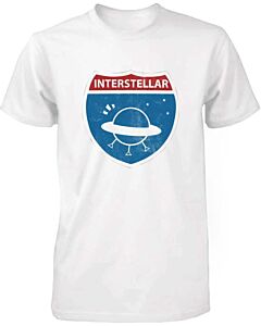 Funny Graphic Statement Mens White T-shirt - Interstellar