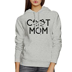 Cat Mom Unisex Grey Cute Design Hoodie Unique Gifts For Cat Lovers