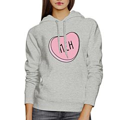 Meh Heart Unisex Gray Hoodie Lovely Graphic Cute Gift Idea For Her