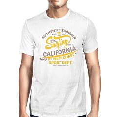 Authentic Summer Surfing California Mens White Shirt
