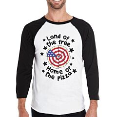 Home Of The Pizza Mens Unique 4th Of July Decorative Baseball Shirt