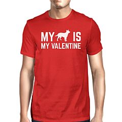 My Dog My Valentine Men's Red T-shirt Gift Ideas For Dog Lovers