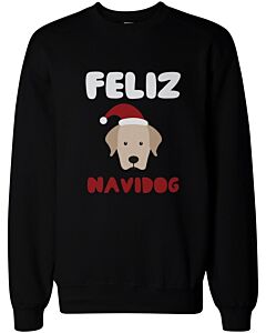 Feliz Navidog Christmas Sweatshirts Funny Retriever Holiday Pullover Fleece Sweaters
