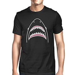 Shark Mens Black Graphic Tshirt Lightweight Summer Outfit Gift Idea