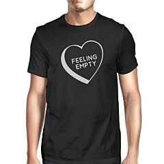 Feeling Empty Heart Men's Black Casual Graphic T-Shirt Funny Saying