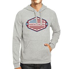 Respect The USA Unisex Gray Hoodie Crewneck Pullover Fleece Gifts