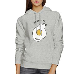 Meowgical Cat And Fried Egg Grey Hoodie