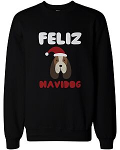 Feliz Navidog Christmas Sweatshirts Funny Beagle Holiday Pullover Fleece Sweaters