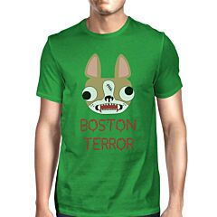 Boston Terror Terrier Mens Green Shirt
