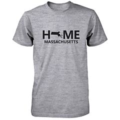 Home MA State Grey Men's T-Shirt US Massachusetts Hometown Tee