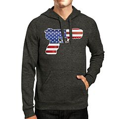 Pistol Shape American Flag Unisex Hoodie For Independence Day