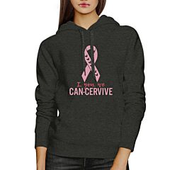 I You We Can-Cervive Breast Cancer Dark Grey Hoodie