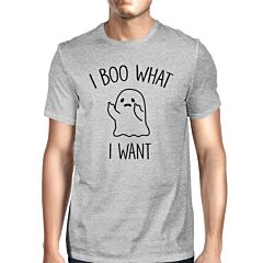 I Boo What I Want Ghost Mens Grey Shirt
