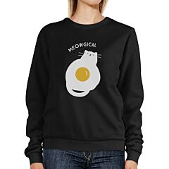 Meowgical Cat And Fried Egg Black Sweatshirt