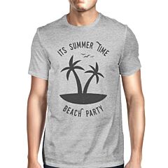It's Summer Time Beach Party Mens Grey Shirt