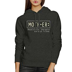 Mother Therapist And Friend Dark Gray Unisex Hoodie For Mothers Day