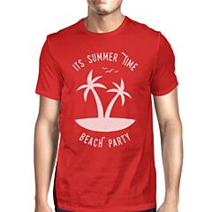 It's Summer Time Beach Party Mens Red Shirt