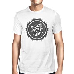 World's Best Dad Mens White Graphic Shirt Fathers Day Gifts For Him