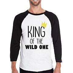 Wild One Crown Mens Black And White BaseBall Shirt