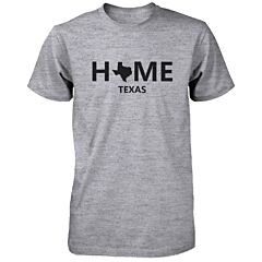 Home TX State Grey Men's T-Shirt US Texas Hometown Cotton Shirt