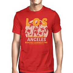 Los Angeles Beaches Summertime Mens Red Shirt