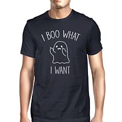 I Boo What I Want Ghost Mens Navy Shirt
