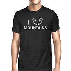 I Heart Mountains Mens Black Short Sleeve T-Shirt For Hiking Lovers
