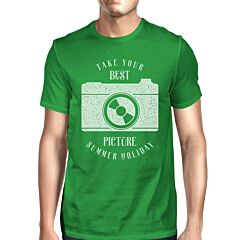 Take Your Best Picture Summer Holiday Mens Green Shirt