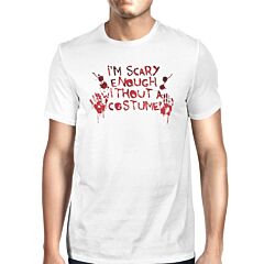 Scary Without A Costume Bloody Hands Mens White Shirt