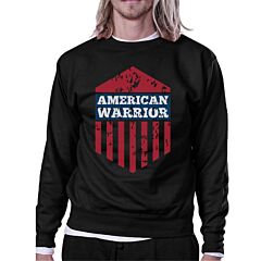 American Warrior Unisex Graphic Sweatshirt Black Crewneck Pullover
