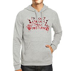 Scary Without A Costume Bloody Hands Grey Hoodie
