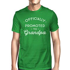 Officially Promoted To Grandpa Mens Green Shirt