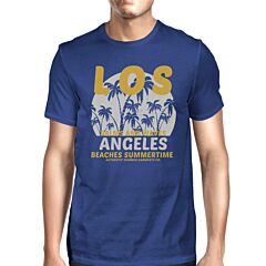 Los Angeles Beaches Summertime Mens Royal Blue Shirt