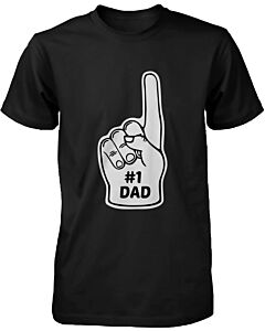 Men's Funny Graphic Statement Black T-shirt - Number One Dad