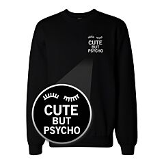 Cute But Psycho Pocket Print Sweatshirt Back To School Sweat Shirt